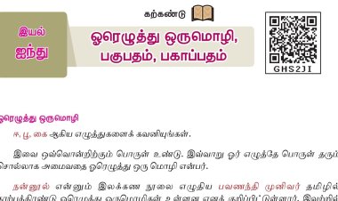 7th தமிழ் இயல் 5.5 ஓரெழுத்து-ஒருமொழி-பகுபதம்-பகாப்பதம்